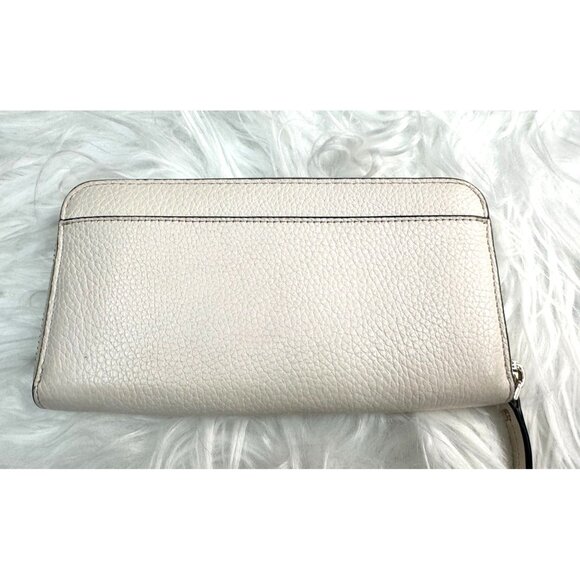 Kate Spade New York Pebbled Leather Zip-Around Wallet Beige EUC - Picture 3 of 8